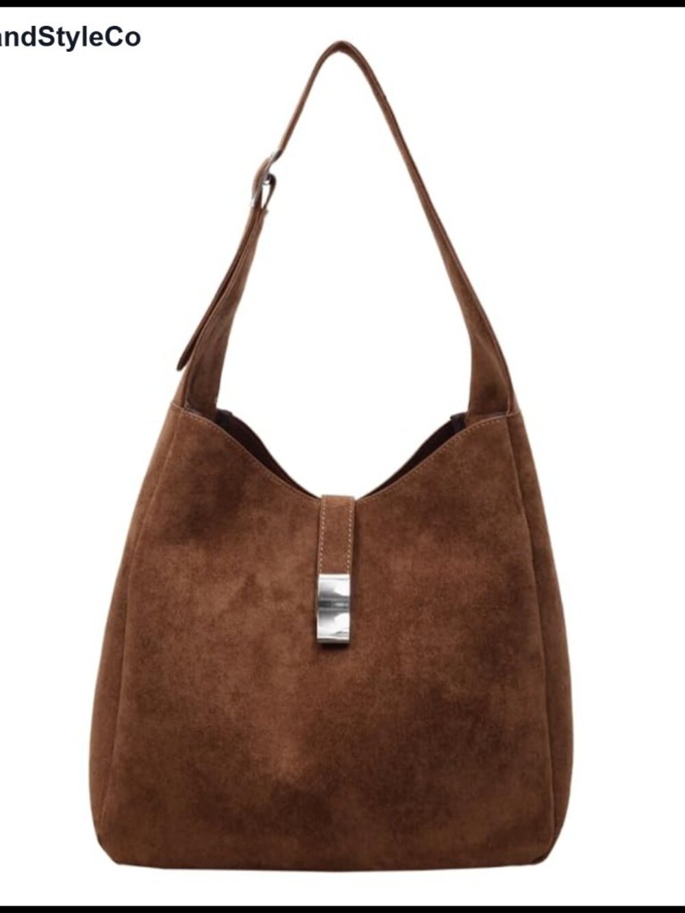 Women's Faux Suede Slouchy Hobo Bag with Zippered Pouch